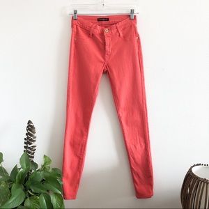 JAMES JEANS twiggy coral skinny jeans 25